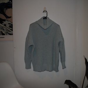 Aerie Soft Pale Blue Turtleneck Knit Sweater